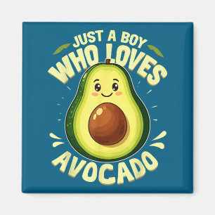 Junge liebt Avocado lustige Foodie-Illustration Magnet