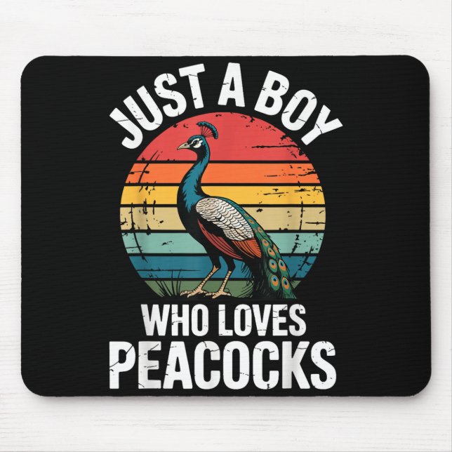 Junge liebt Pfauen Mousepad (Vorne)