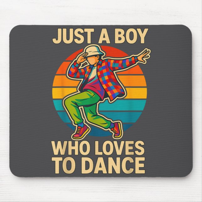 Junge liebt Tanz Tanz Illustration Mousepad (Vorne)