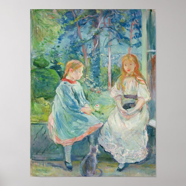 Junge Mädchen am Fenster, 1892 Poster (Vorne)