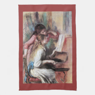 Junge Mädchen am Klavier durch Pierre Renoir Handtuch