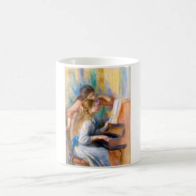 Junge Mädchen am Klavier, Renoir Kaffeetasse (Mittel)