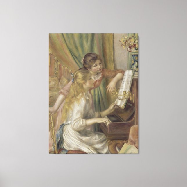 Junge Mädchen am Klavier von Pierre-Auguste Renoir Leinwanddruck (Vorderseite)