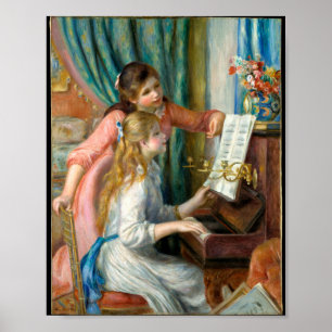 Junge Mädchen am Klavier von Pierre-Auguste Renoir Poster