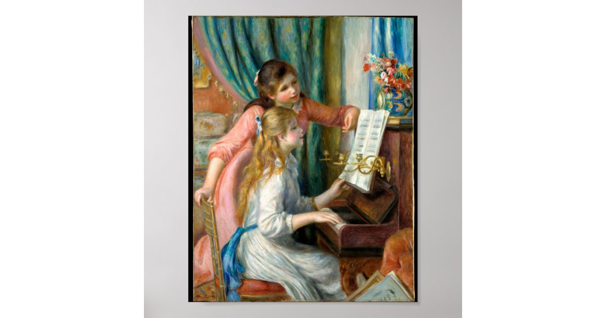 Junge Mädchen Am Klavier Von Pierre Auguste Renoir Poster Zazzleat 