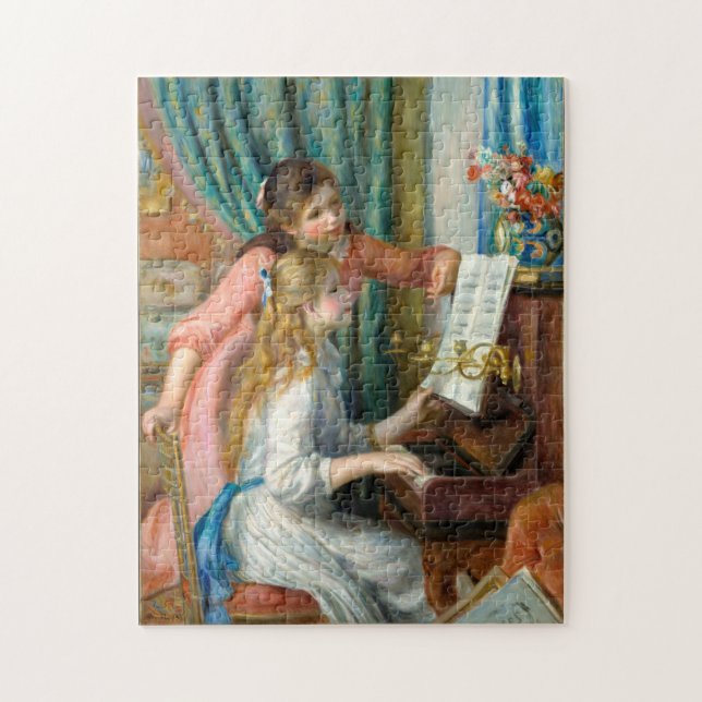 Junge Mädchen am Klavier von Pierre-Auguste Renoir Puzzle (Vertikal)