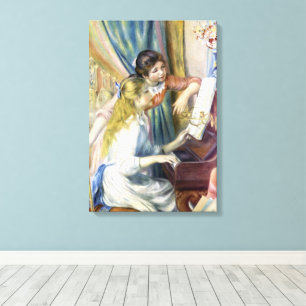 Junge Mädchen am Klavier von Pierre Renoir Leinwanddruck