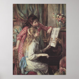 Junge Mädchen am Klavier von Pierre Renoir Poster