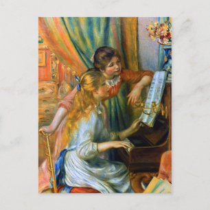 Junge Mädchen am Klavier von Pierre Renoir Postkarte
