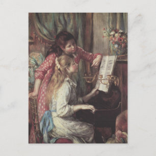 Junge Mädchen am Klavier von Pierre Renoir Postkarte