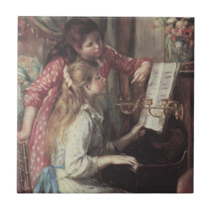 Junge Mädchen am Piano von Pierre Renoir Fliese