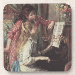 Junge Mädchen am Piano von Pierre Renoir Getränkeuntersetzer