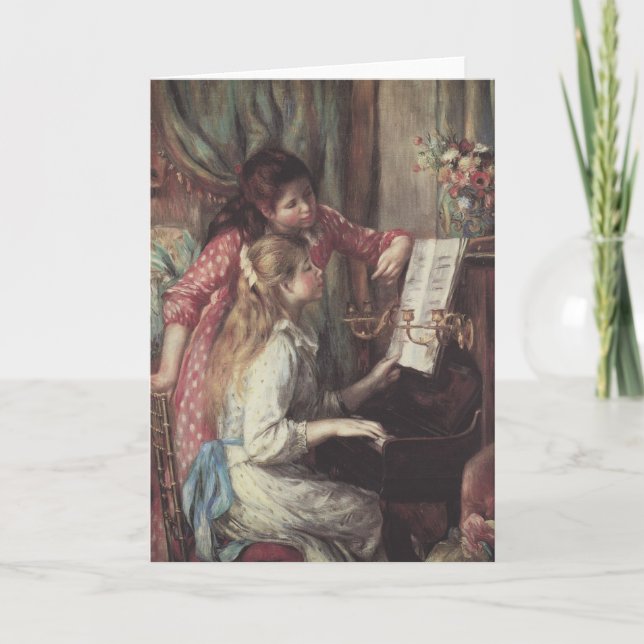 Junge Mädchen am Piano von Pierre Renoir Karte (Vorderseite)