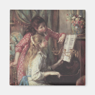Junge Mädchen am Piano von Pierre Renoir Magnet