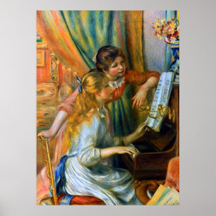 Junge Mädchen am Piano von Pierre Renoir Poster