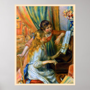 Junge Mädchen am Piano von Pierre Renoir Poster