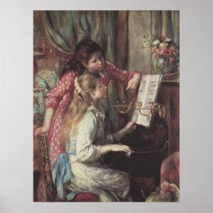 Junge Mädchen am Piano von Pierre Renoir Poster