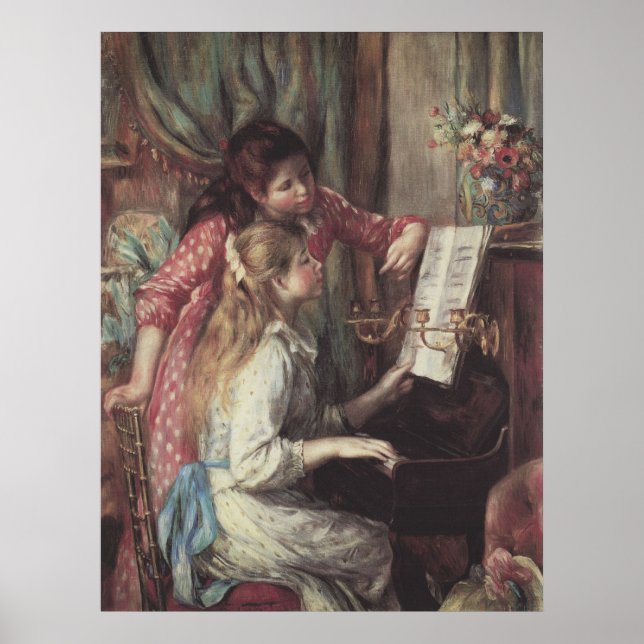 Junge Mädchen am Piano von Pierre Renoir Poster (Vorne)
