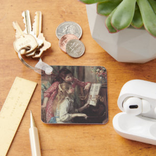 Junge Mädchen am Piano von Pierre Renoir Schlüsselanhänger