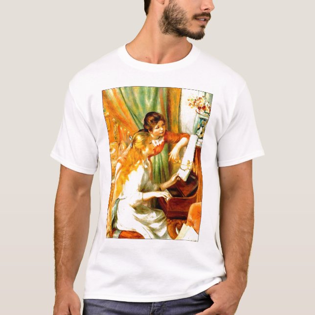 Junge Mädchen am T - Shirt Piano Mens (Vorderseite)