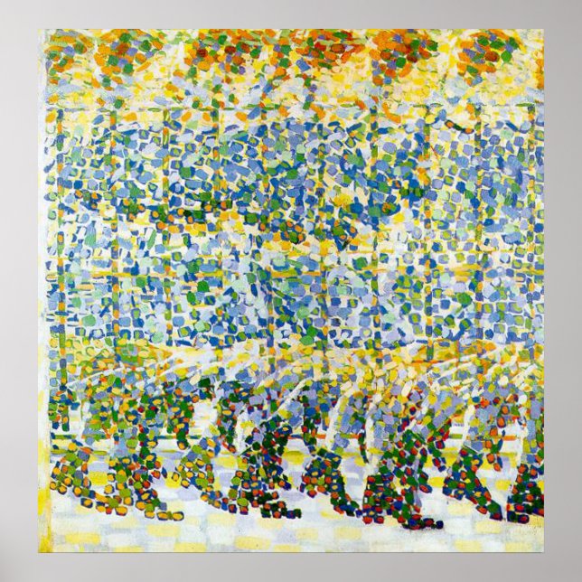 Junge Mädchen auf einem Balkon Poster (Vorne)