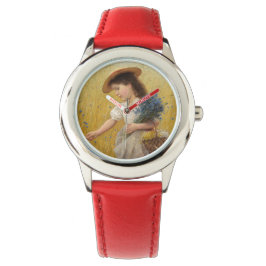 Junge Mädchen auf einem Weizenfeld Armbanduhr