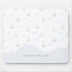 Junge/Mädchen auf Wasserfarbenseglern Mousepad