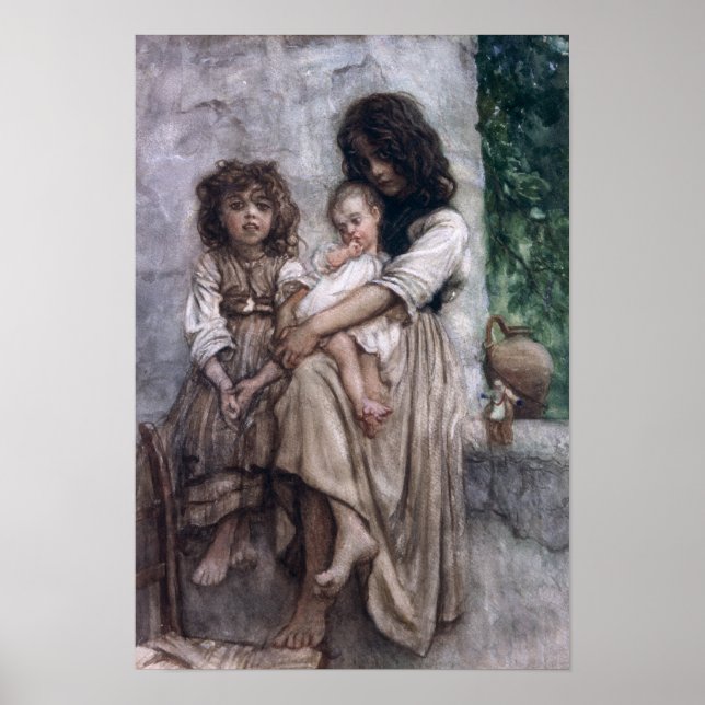 Junge Mädchen aus Ischia Poster (Vorne)