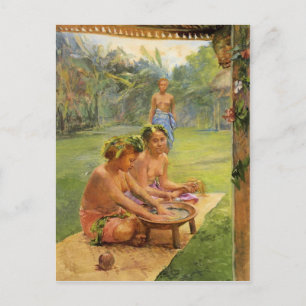 Junge Mädchen bereiten Kava - Postkarte