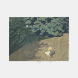 Junge Mädchen, die nach einem Roten Ball laufen (K Fleecedecke