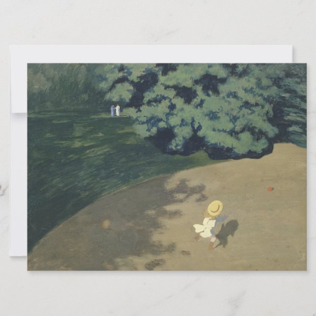 Junge Mädchen, die nach einem Roten Ball laufen (K Karte (Vorderseite)