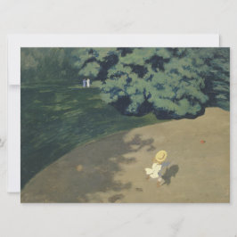 Junge Mädchen, die nach einem Roten Ball laufen (K Karte