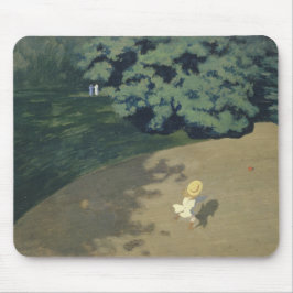 Junge Mädchen, die nach einem Roten Ball laufen (K Mousepad