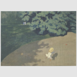 Junge Mädchen, die nach einem Roten Ball laufen (K Seidenpapier