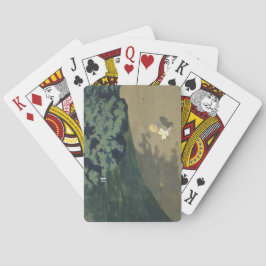 Junge Mädchen, die nach einem Roten Ball laufen (K Spielkarten