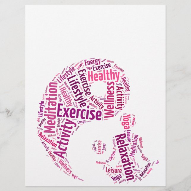 Junge Mädchen, die Yoga unter dem Yin Yang-Symbol  Flyer (Vorne)