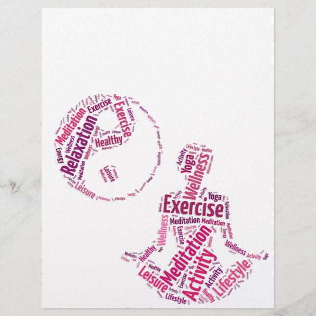 Junge Mädchen, die Yoga unter dem Yin Yang-Symbol  Flyer (Vorne)