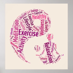 Junge Mädchen, die Yoga unter dem Yin Yang-Symbol  Poster