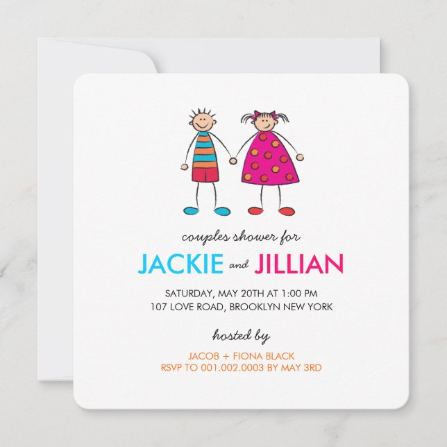 Junge + Mädchen-= Einladung (Vorderseite)