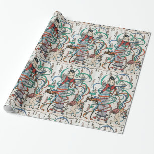 JUNGE MÄDCHEN, FARBBONNE WIRBEL, KUPID Geburtstag Geschenkpapier