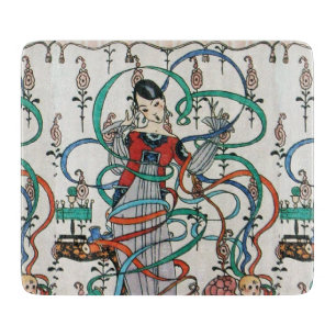 JUNGE MÄDCHEN, FARBBONNE WIRBEL, KUPID Geburtstag Schneidebrett