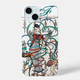 JUNGE MÄDCHEN,FARBBONNE WIRBEL,KUPID Monogramm iPhone 15 Hülle