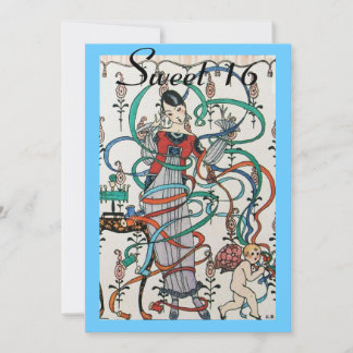 JUNGE MÄDCHEN, FARBBONS SCHWEET 16 PARTY Orange Einladung