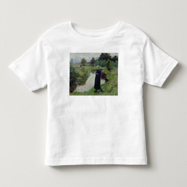 Junge Mädchen in den Feldern, Kleinkind T-shirt (Vorderseite)