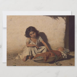 Junge Mädchen mit einem Baby (arme Straßenkinder) Karte