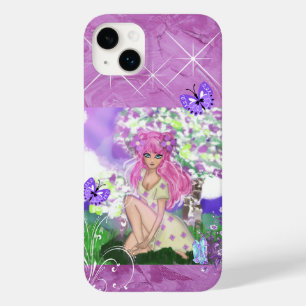 Junge Mädchen sitzen mit Blume Telefonzelle Case-Mate iPhone 14 Plus Hülle