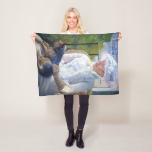 Junge Mädchen und ihr Hund, Mary Cassatt Fleecedecke