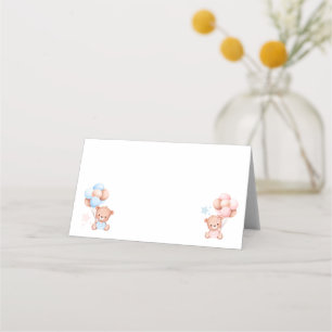 Junge Mädchen Zwillings-Teddybär-Baby Shower-Decke Platzkarte