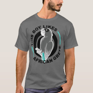 Junge mag afrikanische graue Papageien exorisches T-Shirt