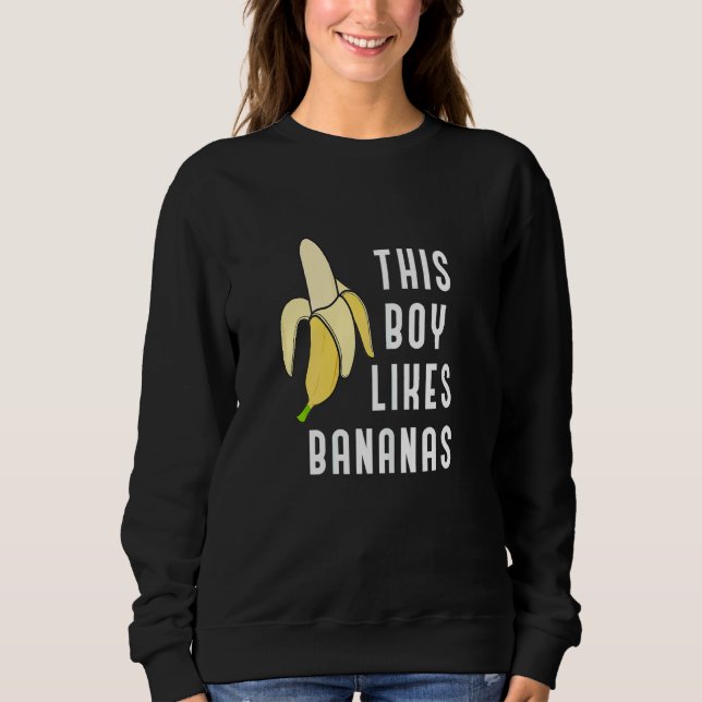 Junge mag Bananen exotische Früchte Sweatshirt (Vorderseite)